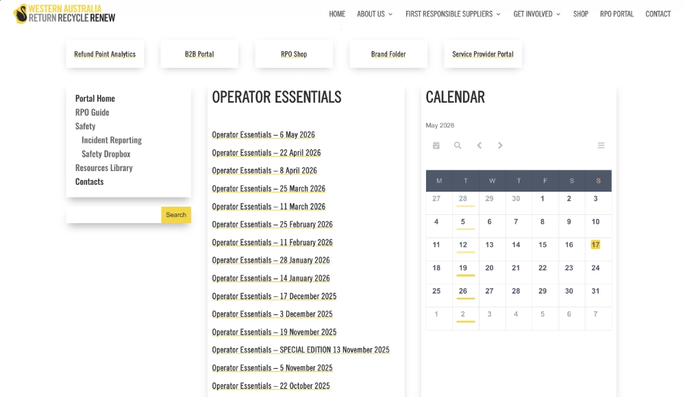Western Australia Return Recycle Renew - RPO Portal